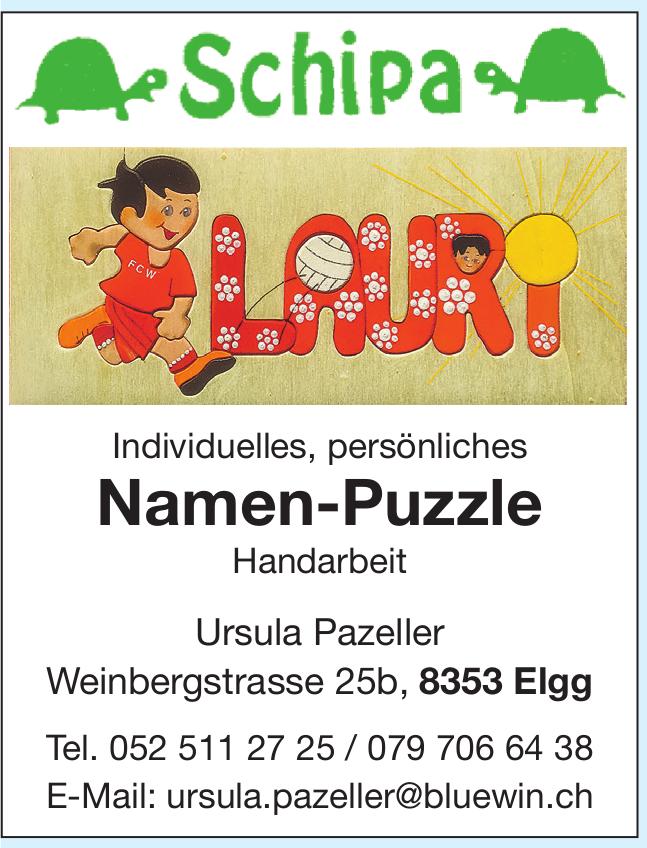 Schipa, Elgg - Individuelles, persönliches Namen-Puzzle,  Handarbeit