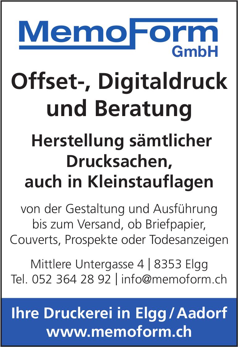 Memo Form GmbH, Elgg - Herstellung sämtlicher Drucksachen, auch in Kleinstauflagen