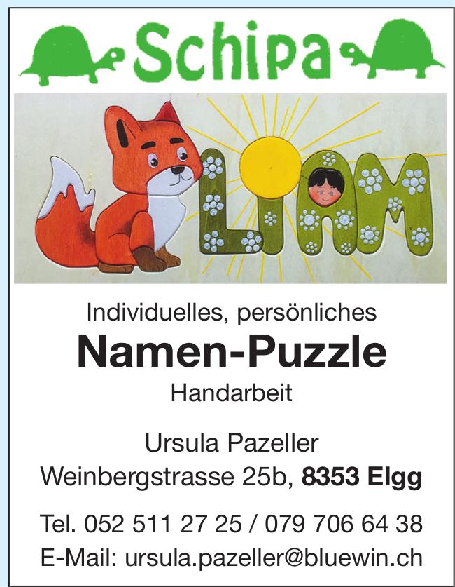 Schipa, Elgg - Individuelles, persönliches Namen-Puzzle,  Handarbeit