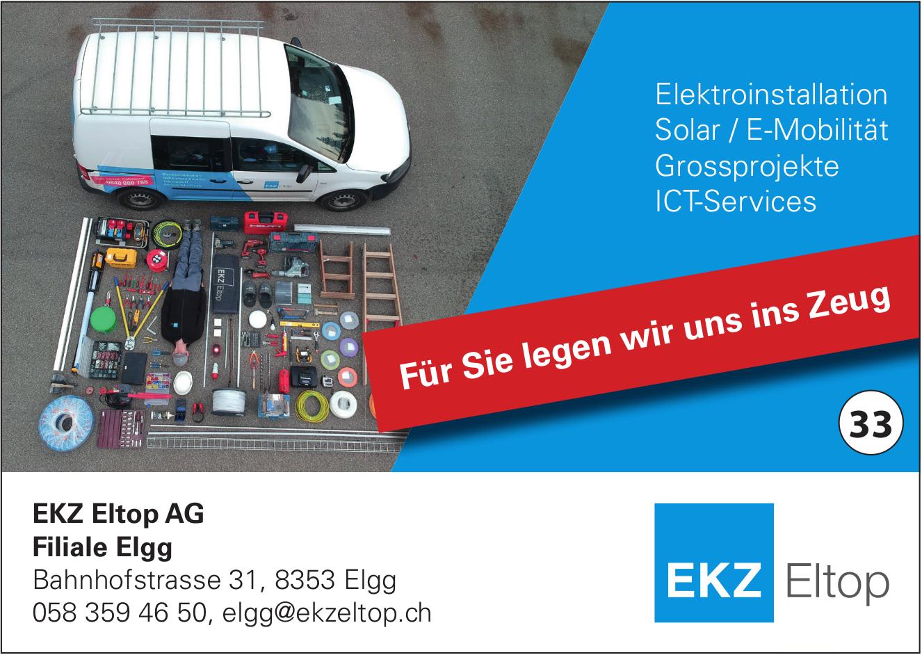 EKZ Eltop AG, Elgg - Für Sie legen wir uns ins Zeug