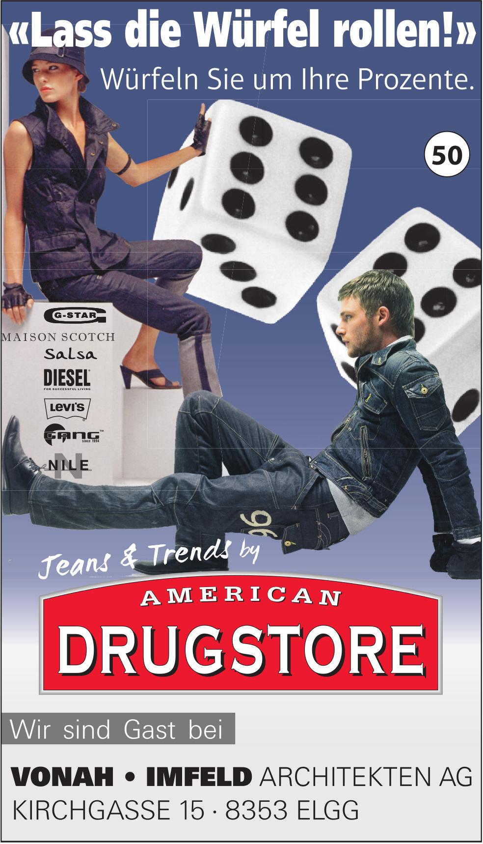 American Drugstore, Elgg - Würfeln Sie um Ihre Prozente.