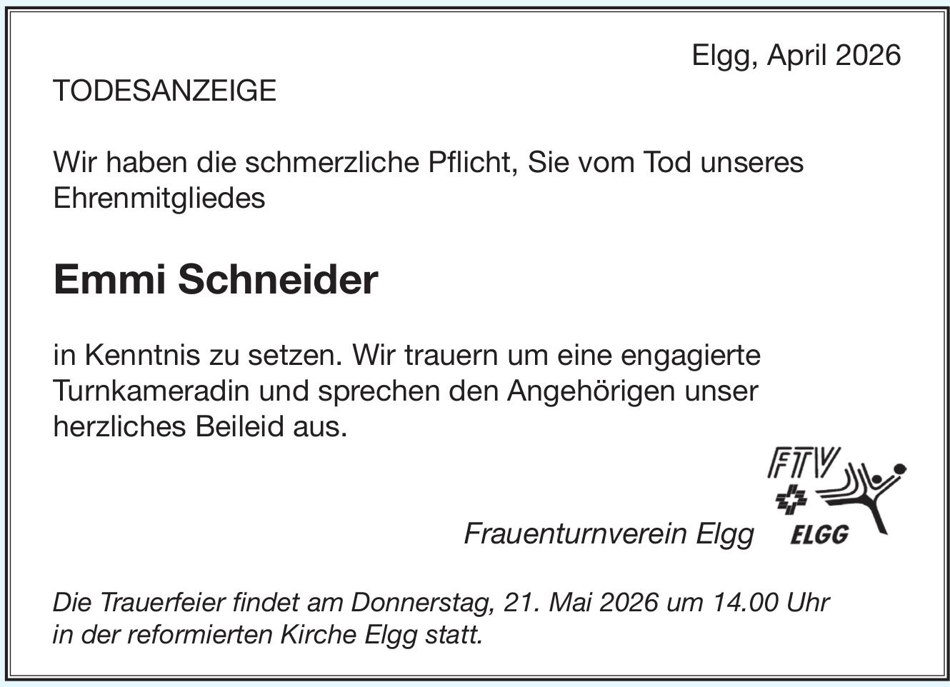 Emmi Schneider / TA