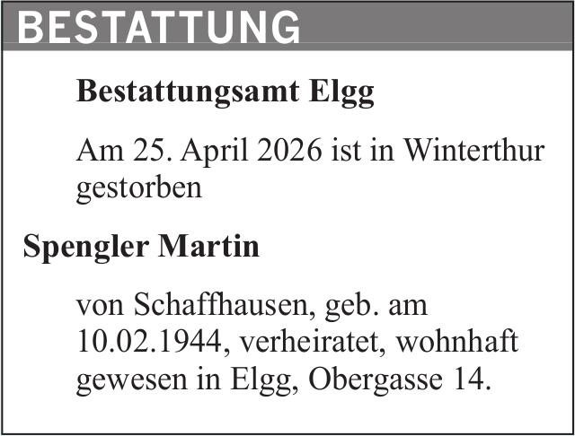 Spengler Martin, April 2026 / TA