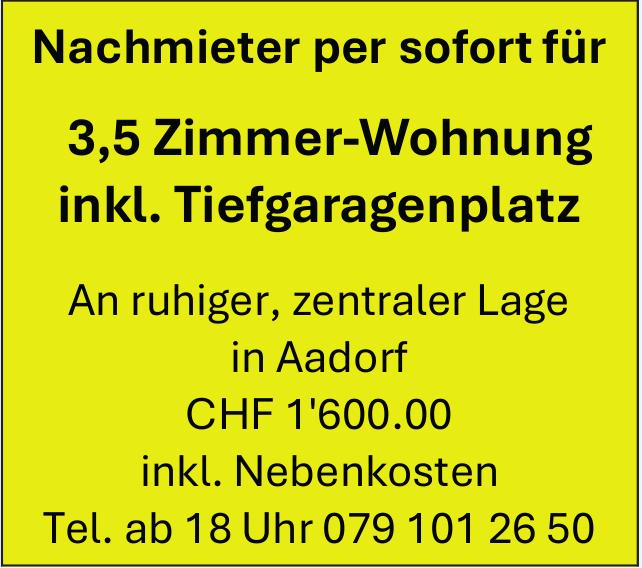 3, 5 Zimmer-Wohnung inkl. Tiefgaragenplatz, Aadorf, zu vermieten