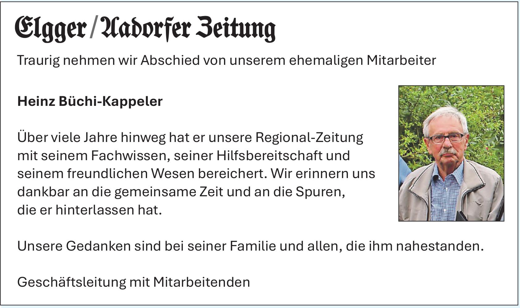 Heinz Büchi-Kappeler / TA
