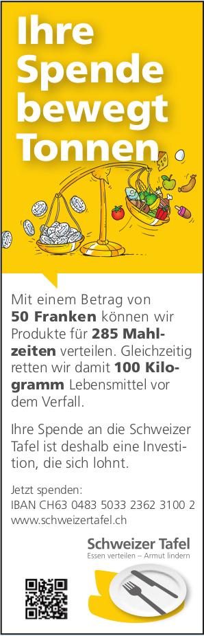 Schweizer Tafel, Ihre Spende bewegt Tonnen