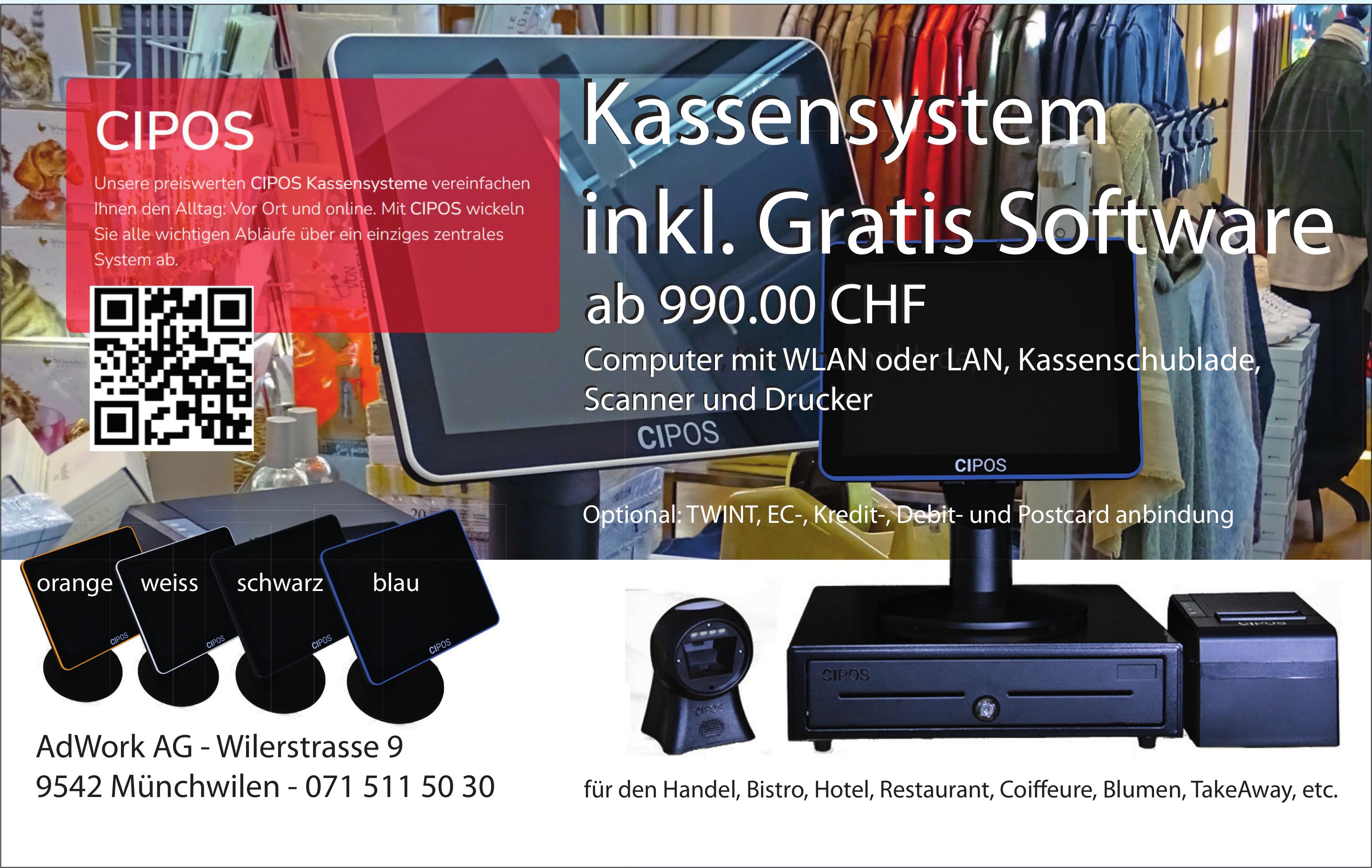 AdWork AG, Münchwilen - Kassensystem inkl. Gratis Software