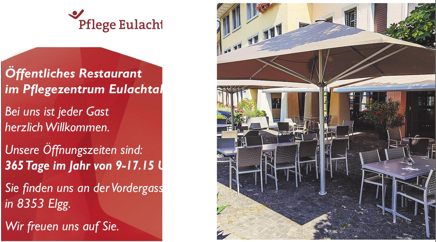 Öffentliches Restaurant im Pflegezentrum Eulachtal, Elgg - Bei uns ist jeder Gast herzlich Willkommen.