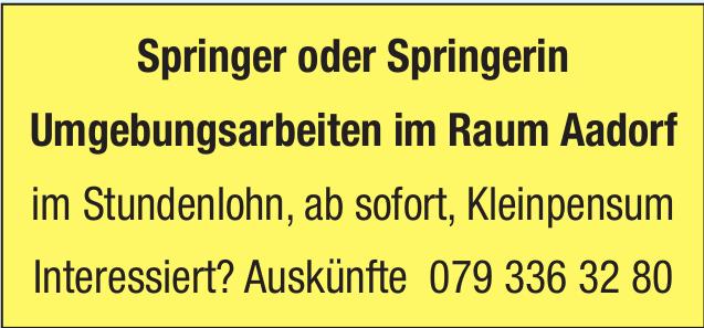 Springer oder Springerin Umgebungsarbeiten im Raum Aadorf, gesucht
