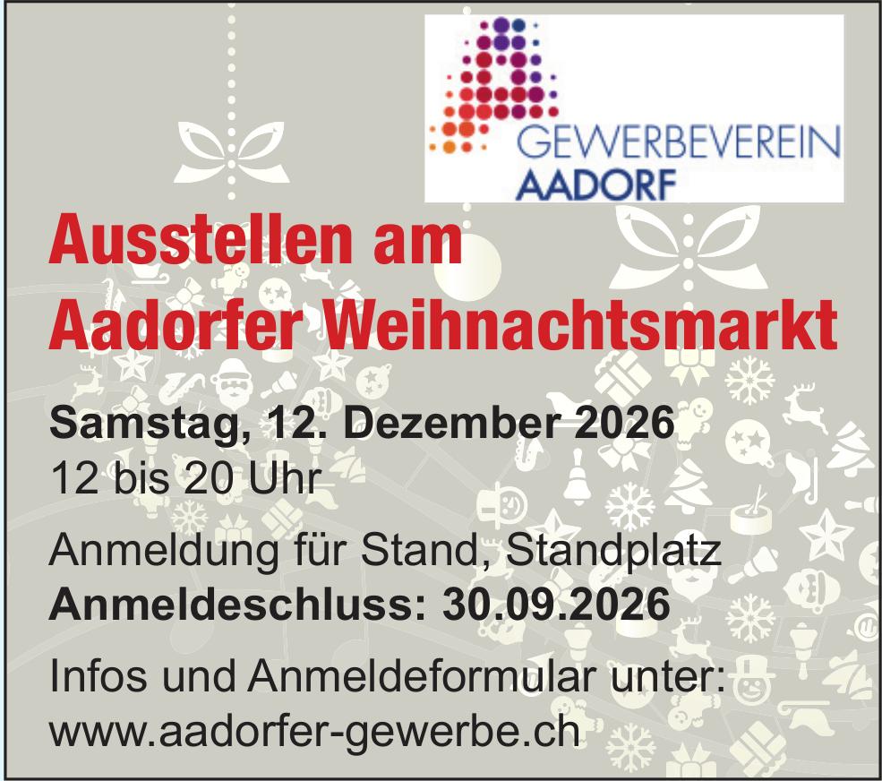 Aadorfer Gewerbe, Ausstellen am Aadorfer Weihnachtsmarkt