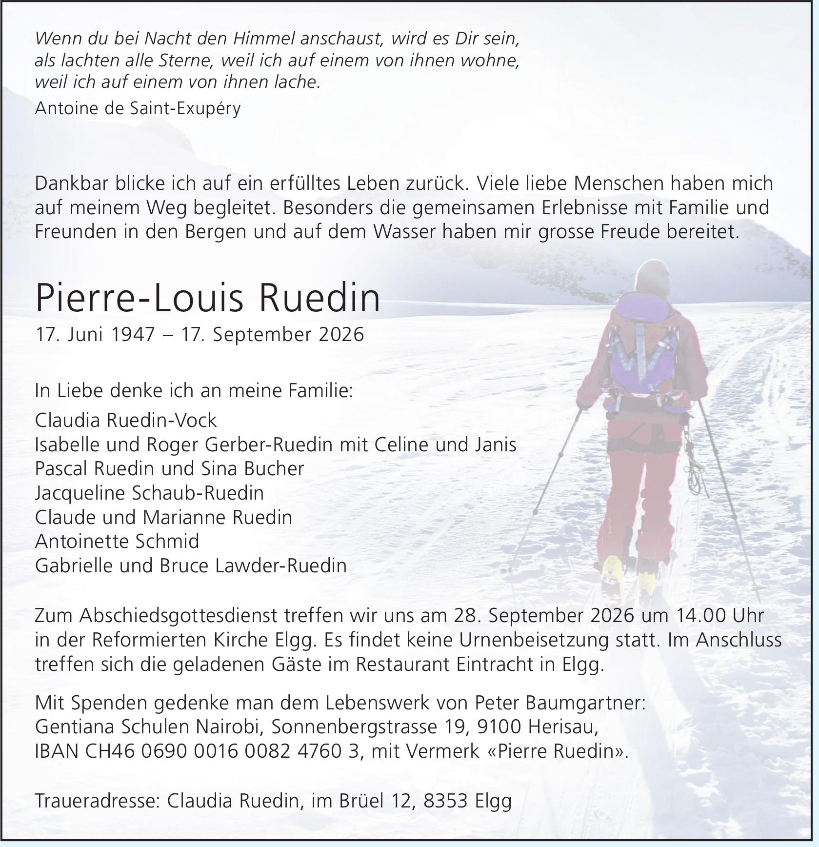 Pierre-Louis Ruedin, September 2026 / TA
