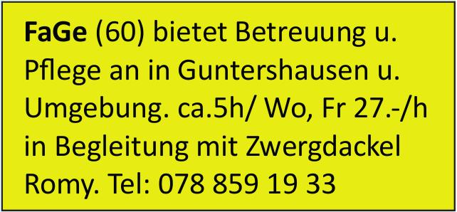 Betreuung u. Pflege, zu vergeben