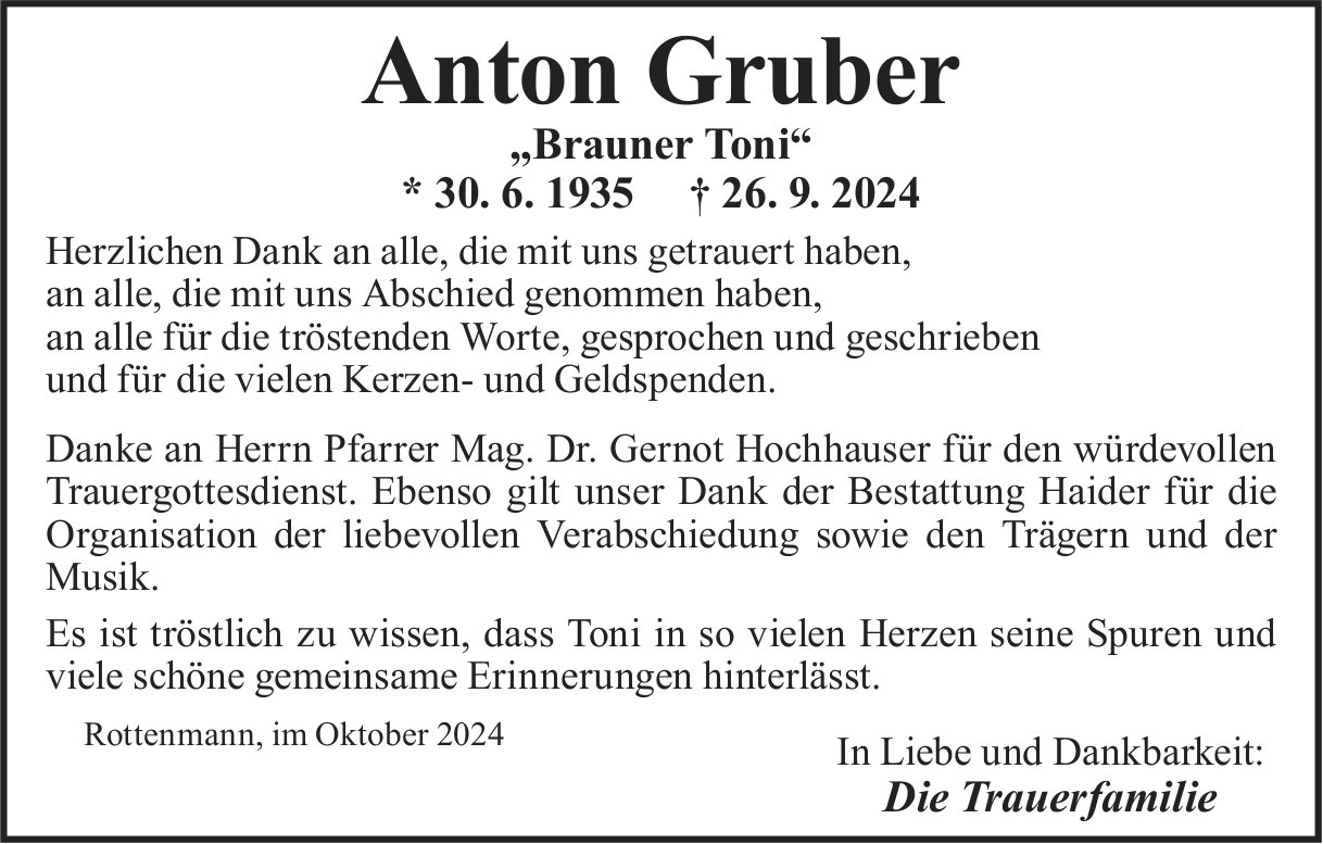 Gruber Anton, im Oktober 2024 / DS