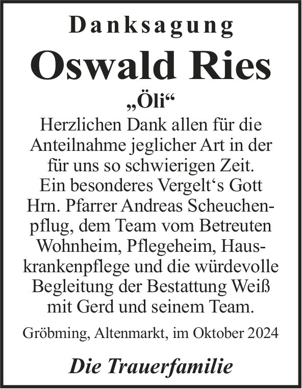 Ries Oswald, im Oktober 2024 / DS