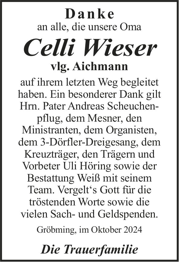 Wieser Celli, im Oktober 2024 / DS