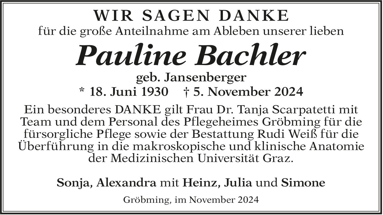 Bachler Pauline, im November 2024 / DS