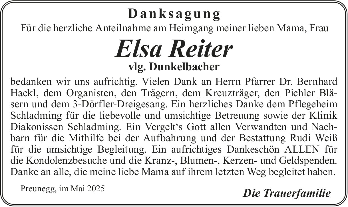Reiter Elsa, im Mai 2025 / DS