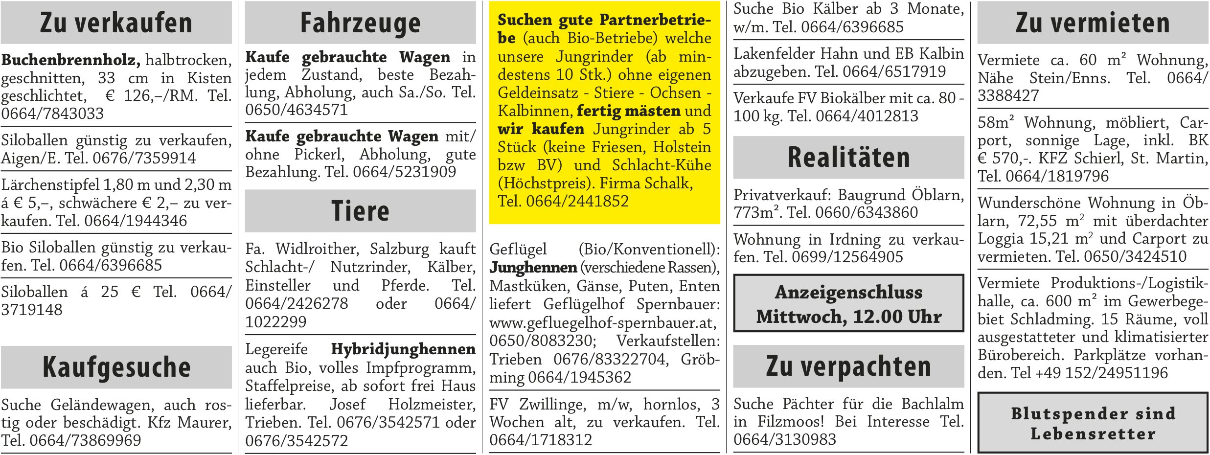 Kleinanzeigen