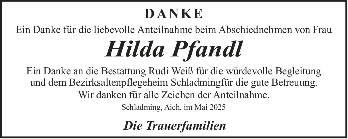 Pfandl Hilda, im Mai 2025 / DS