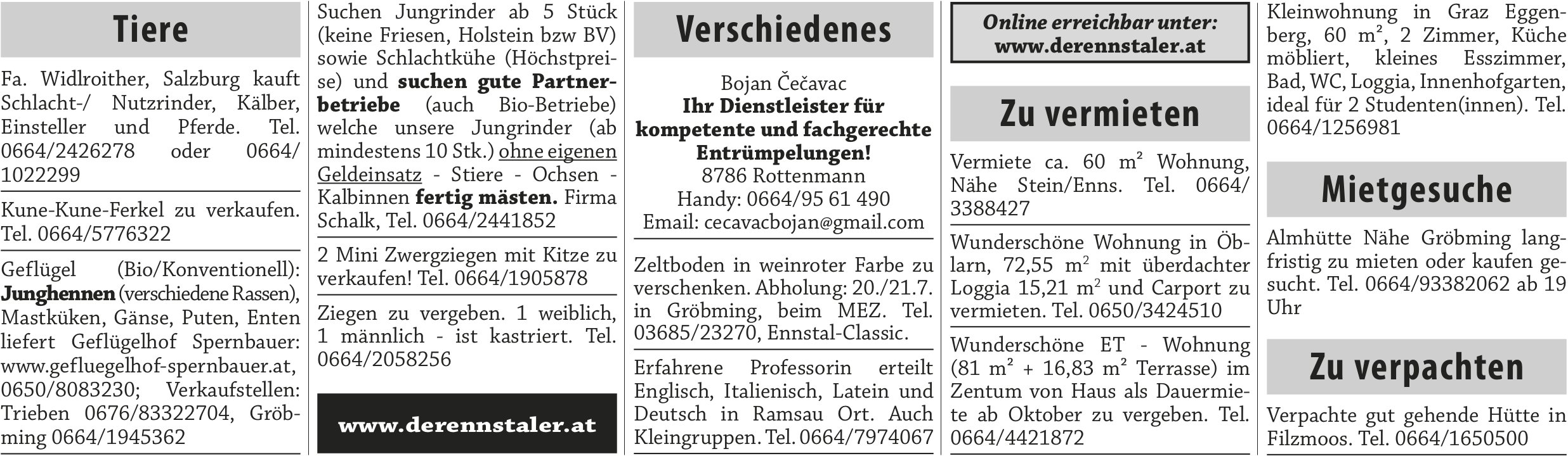 Kleinanzeigen