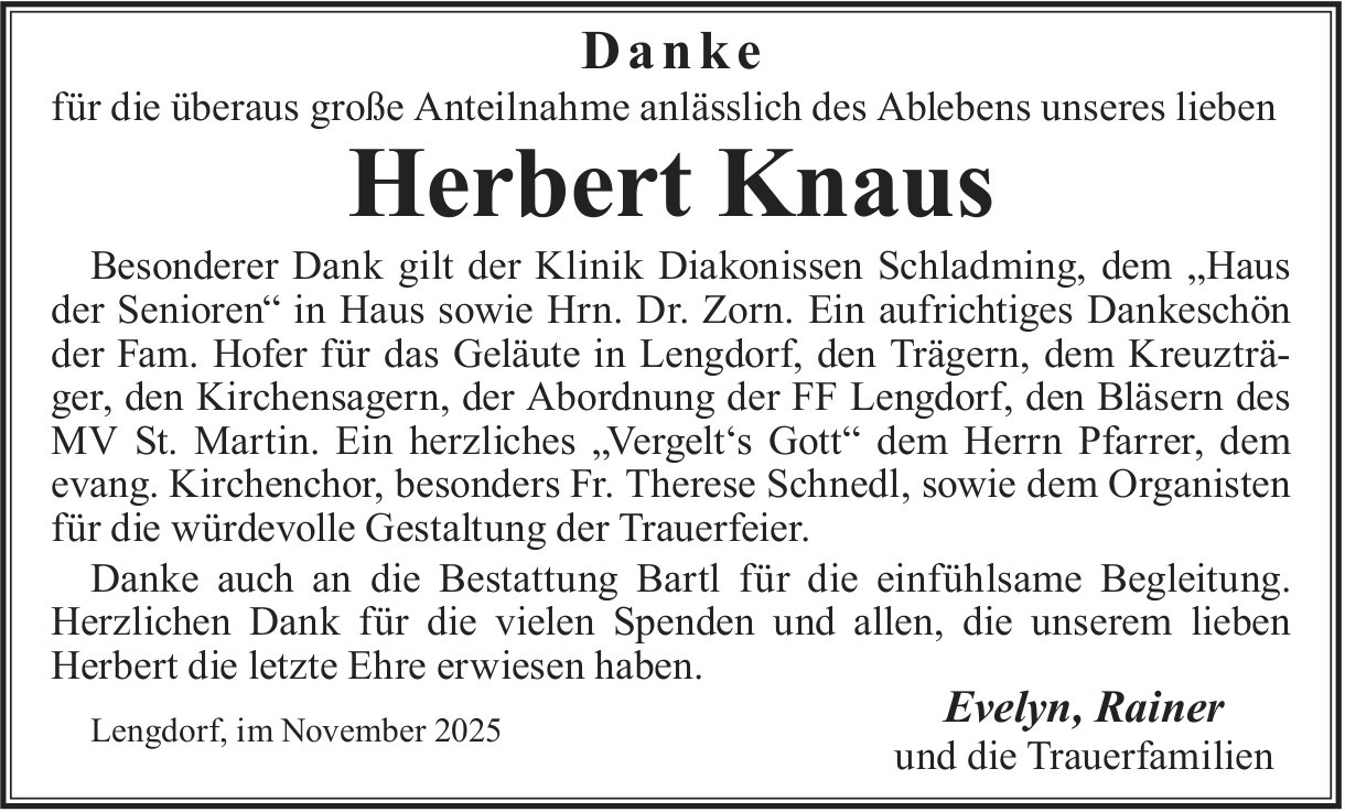 Knaus Herbert, im November 2025 / DS