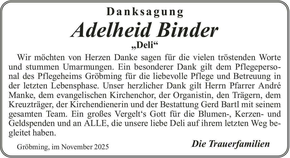 Binder Adelheid, im November 2025 / DS