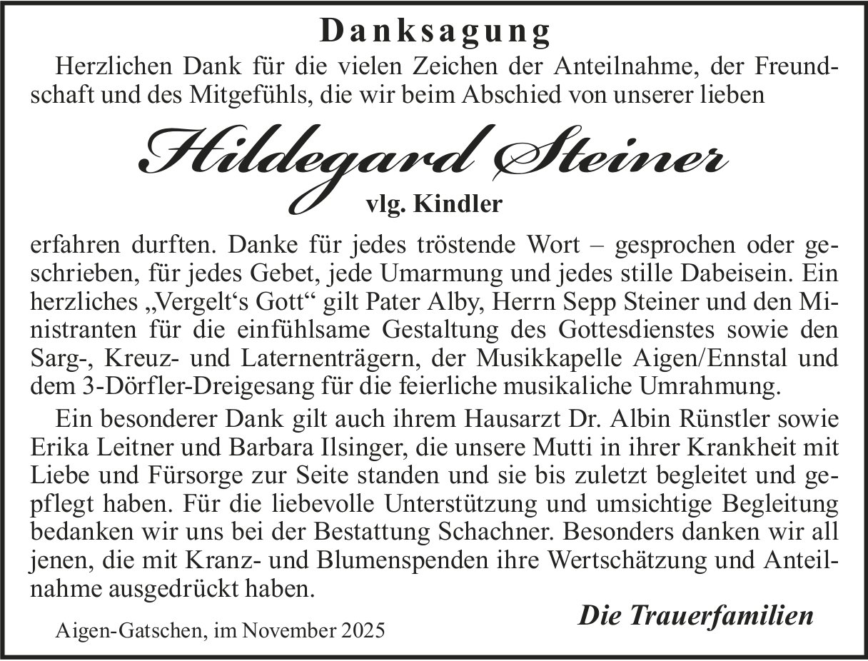 Steiner Hildegard, im November 2025 / DS