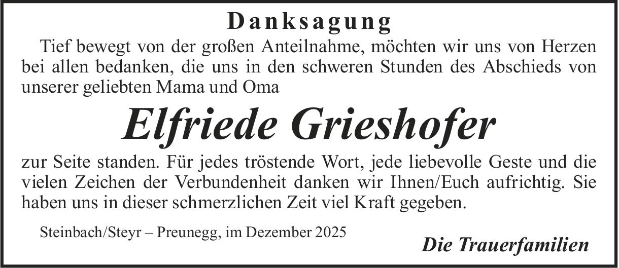 Elfriede Grieshofer, im Dezember 2025 / DS