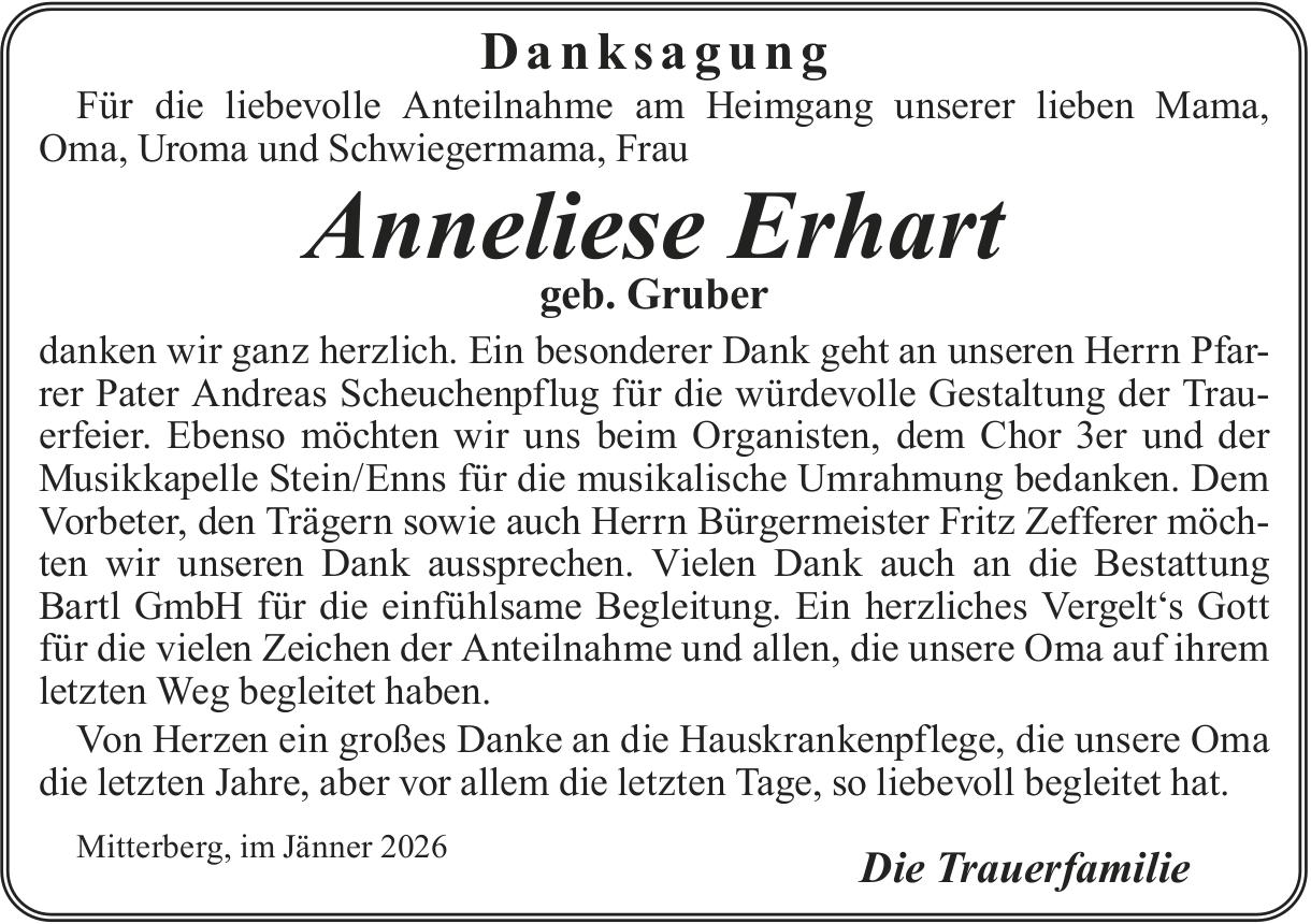 Erhart Anneliese, im Januar 2026 / DS