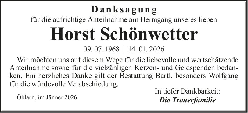 Schönwetter Horst, im Januar 2026 / DS