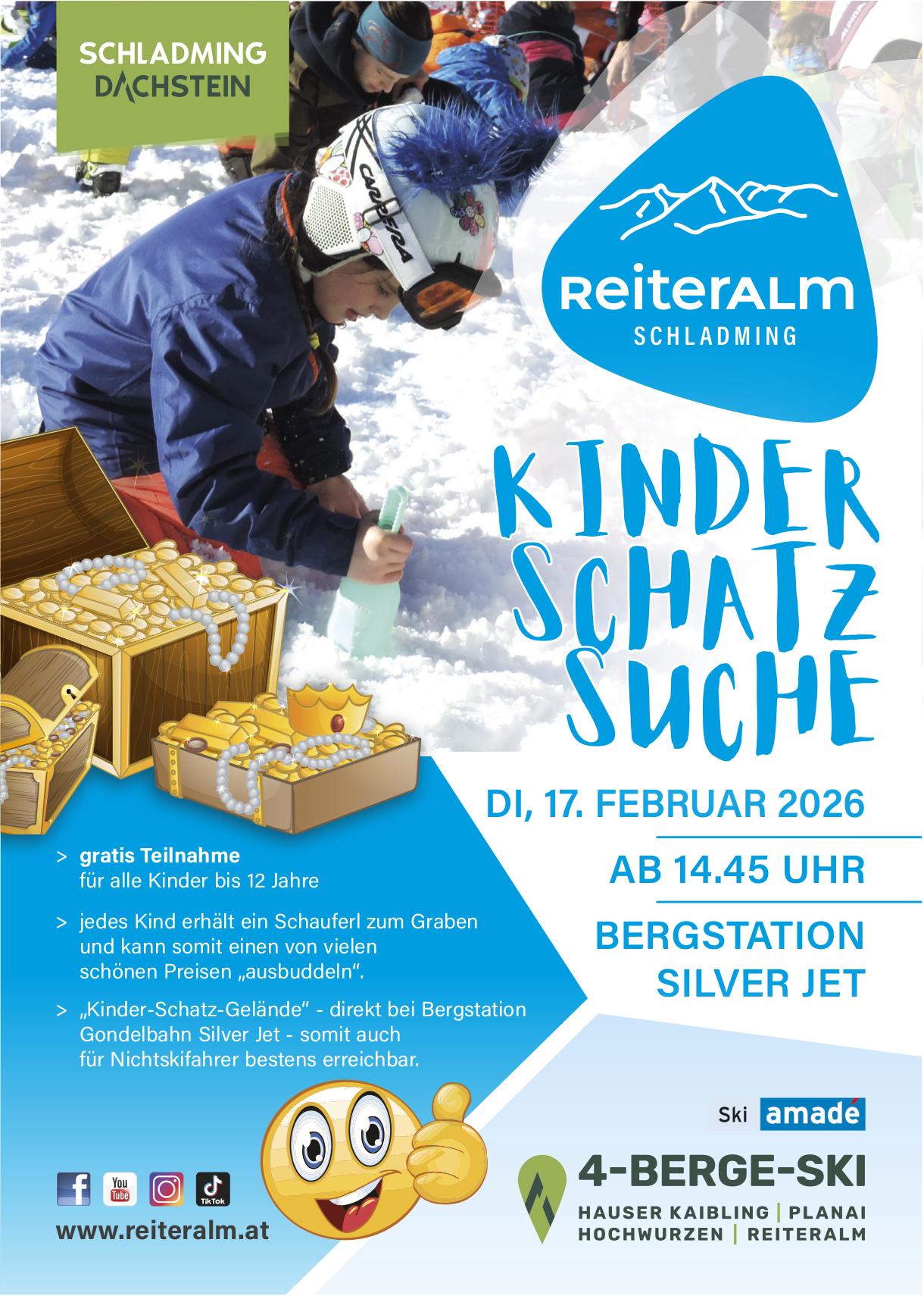 Kinderschatzsuche, 17. Februar, Bergstation Silver Jet, Schladming