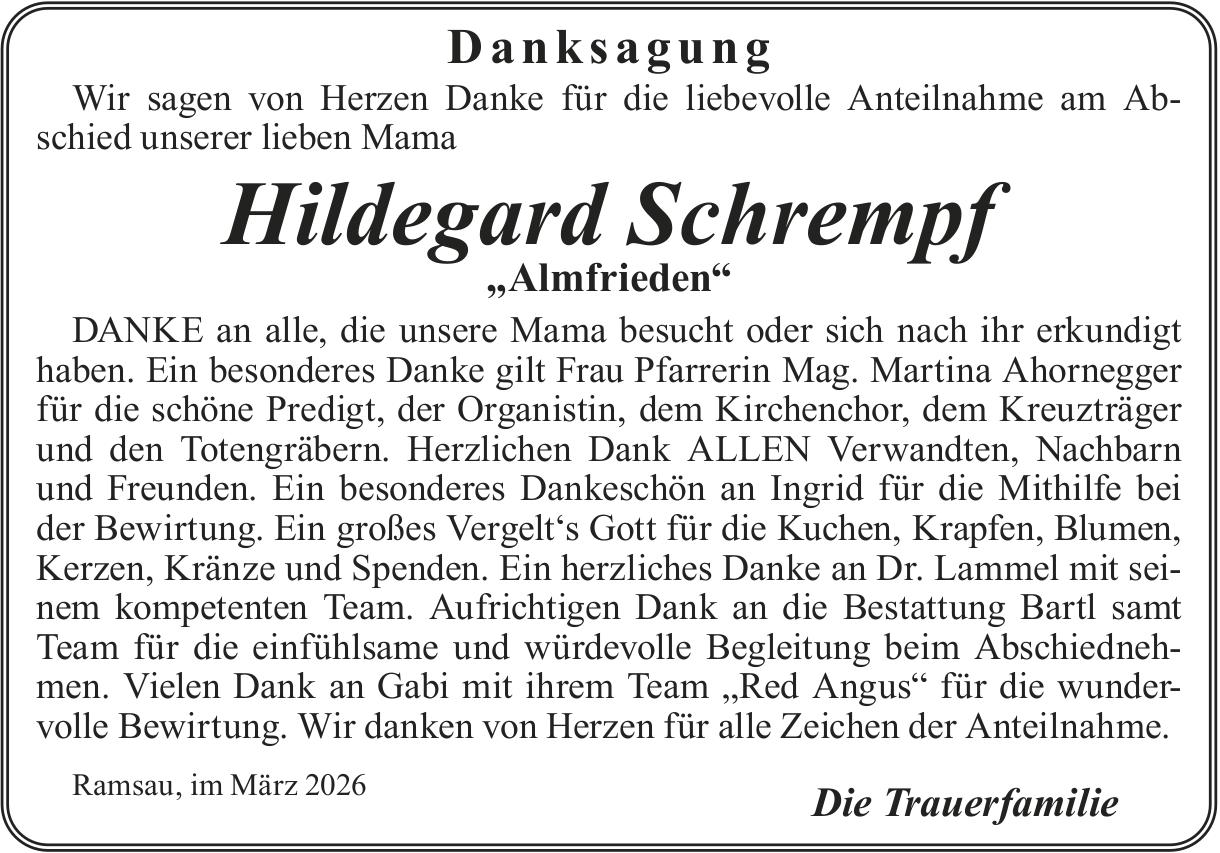 Schrempf Hildegard, im März 2026 / DS