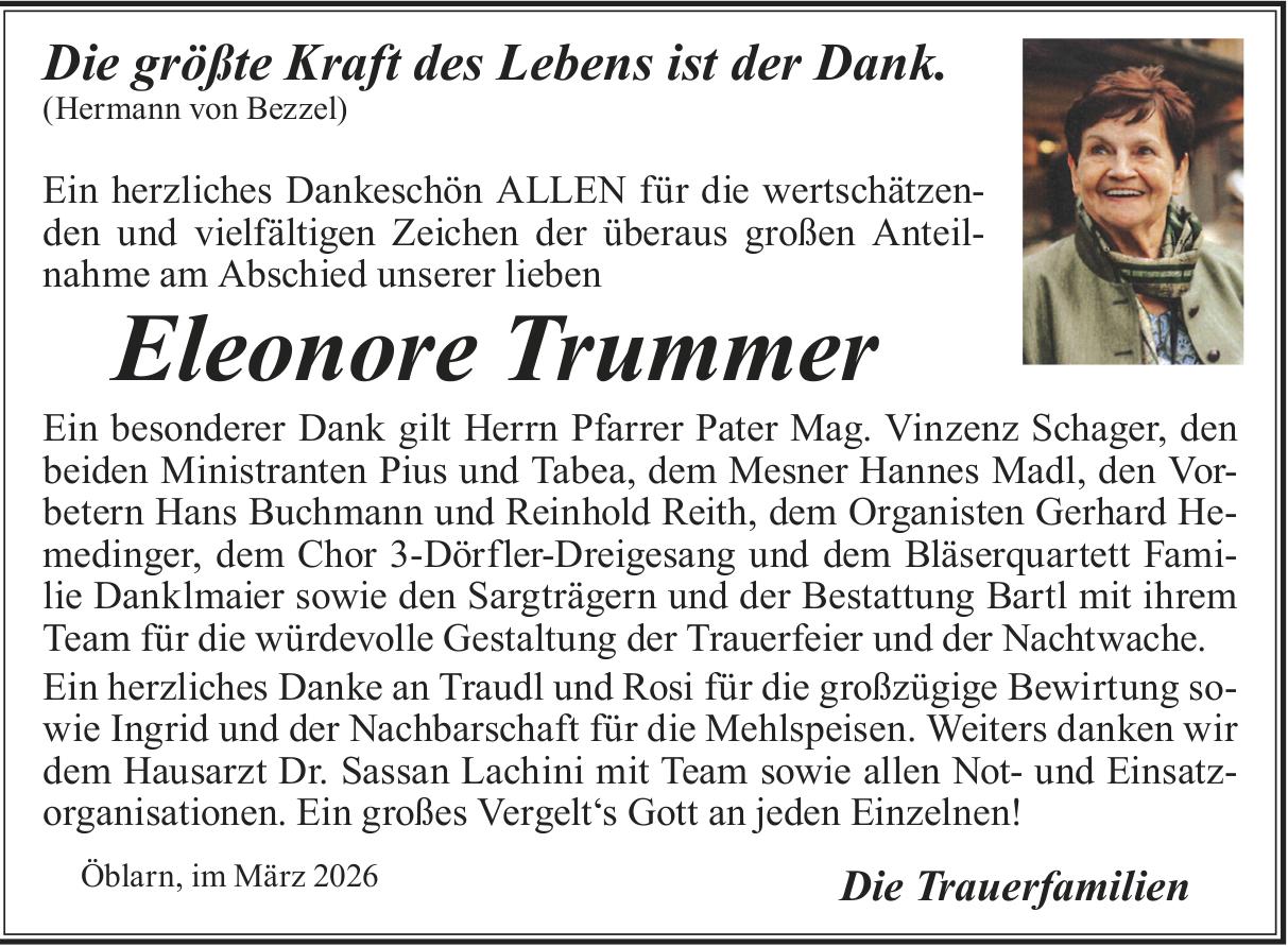 Trummer Eleonore, im April 2026 / DS