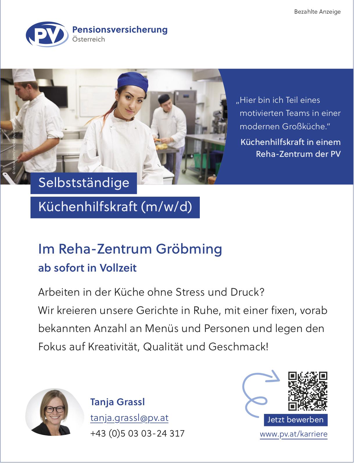 Selbstständige Küchenhilfskraft (m/w/d), Pensionsversicherung Österreich, gesucht