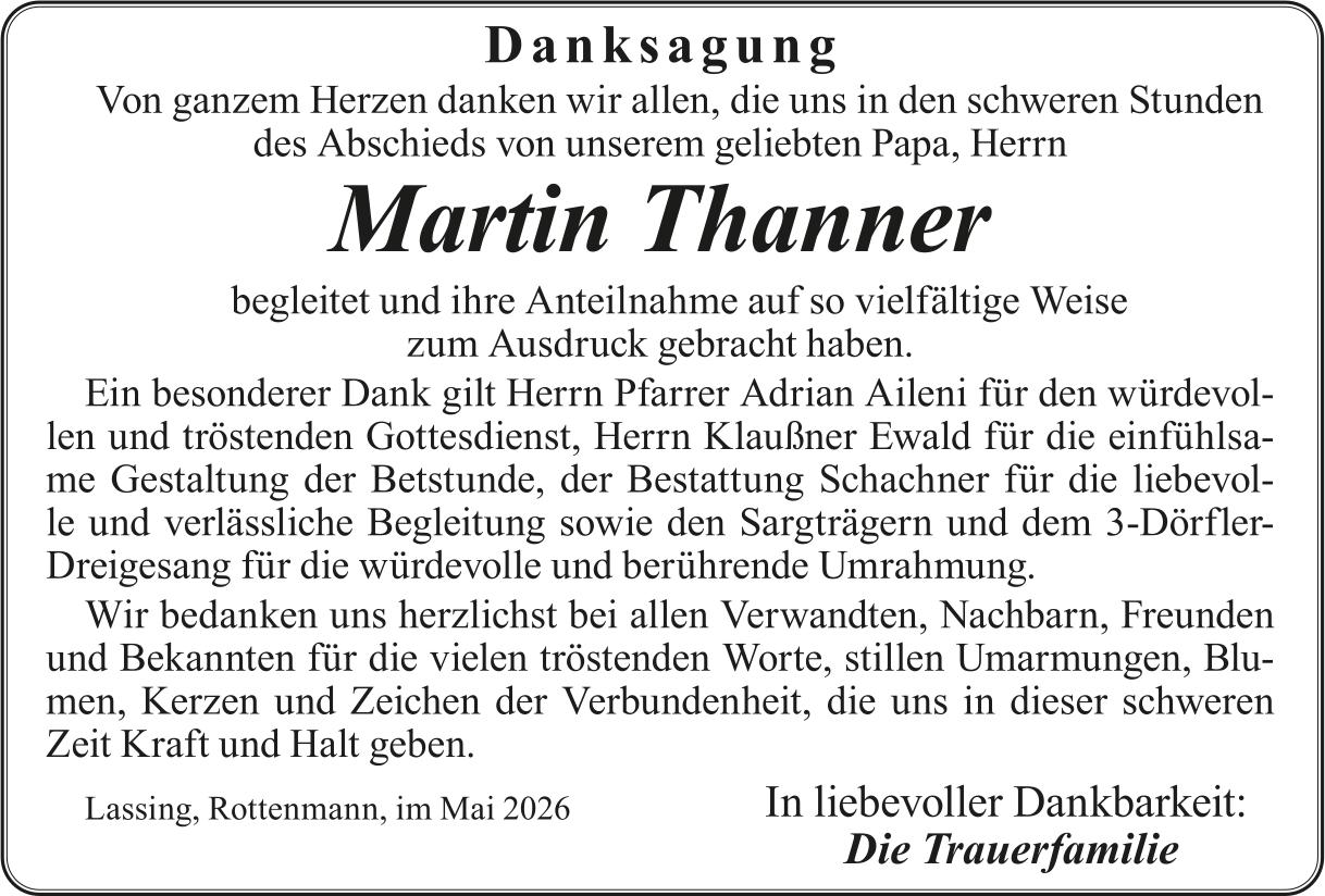 Thanner Martin, im Mai 2026 / DS