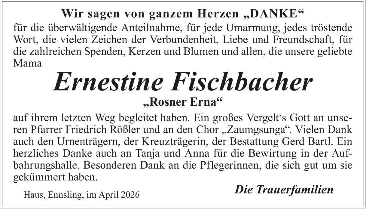 Fischbacher Ernestine, im Mai 2026 / DS
