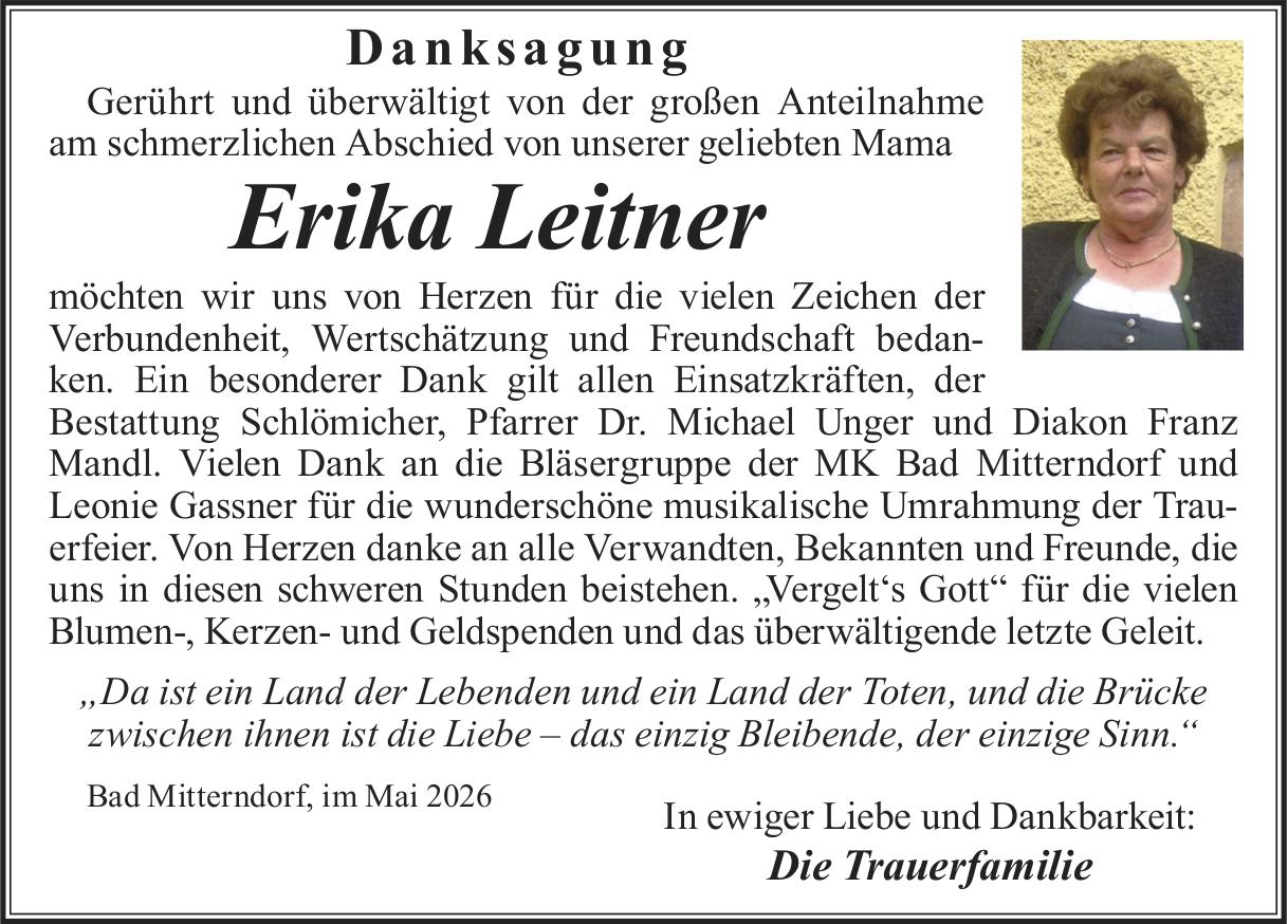 Leitner Erika, im Mai 2026 / DS