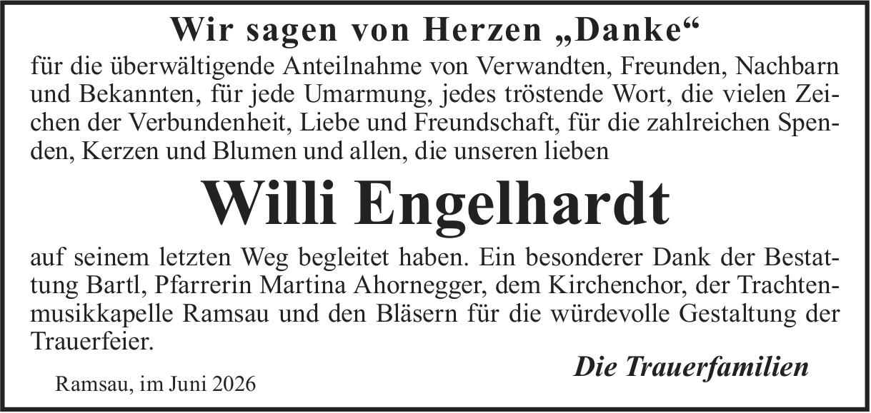 Engelhardt Willi, im Juni 2026 / DS