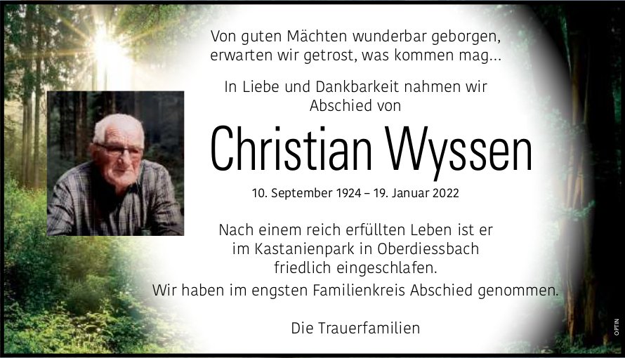 Christian Wyssen, Januar 2022 / TA