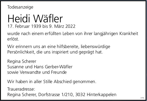 Heidi Wäfler, März 2022 / TA
