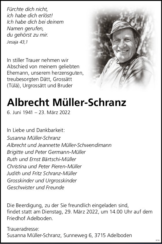 Albrecht Müller-Schranz, März 2022 / TA