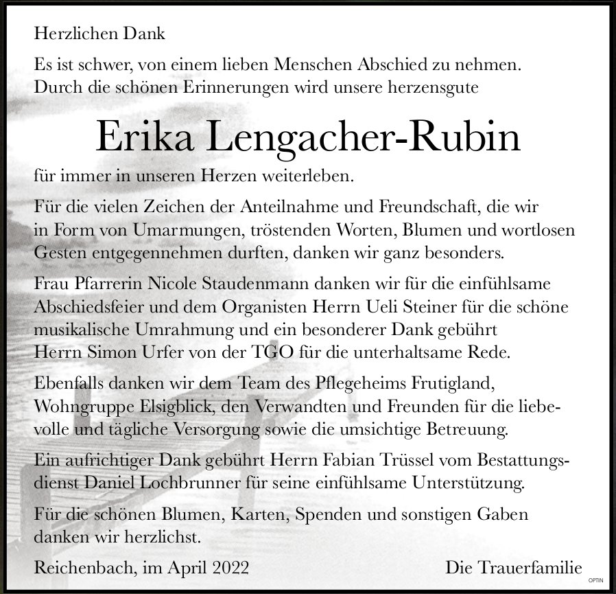 Erika Lengacher-Rubin, im April 2022 / DS
