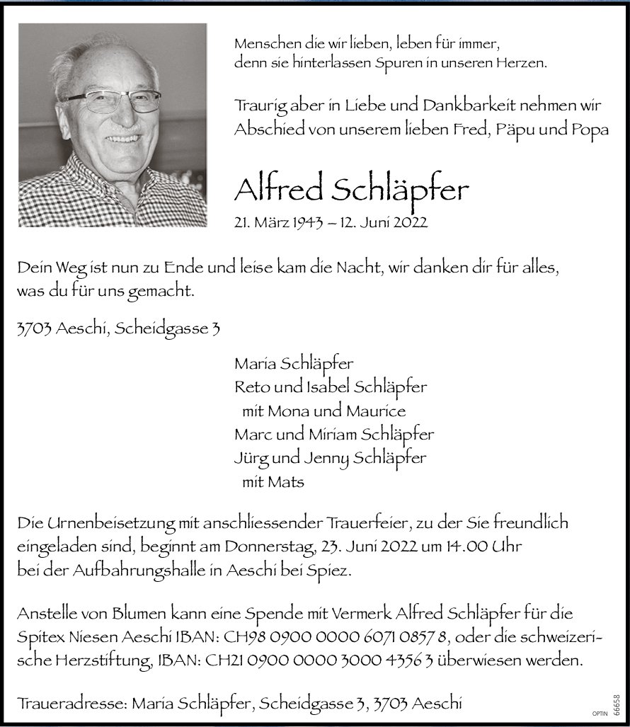 Alfred Schläpfer, Juni 2022 / TA