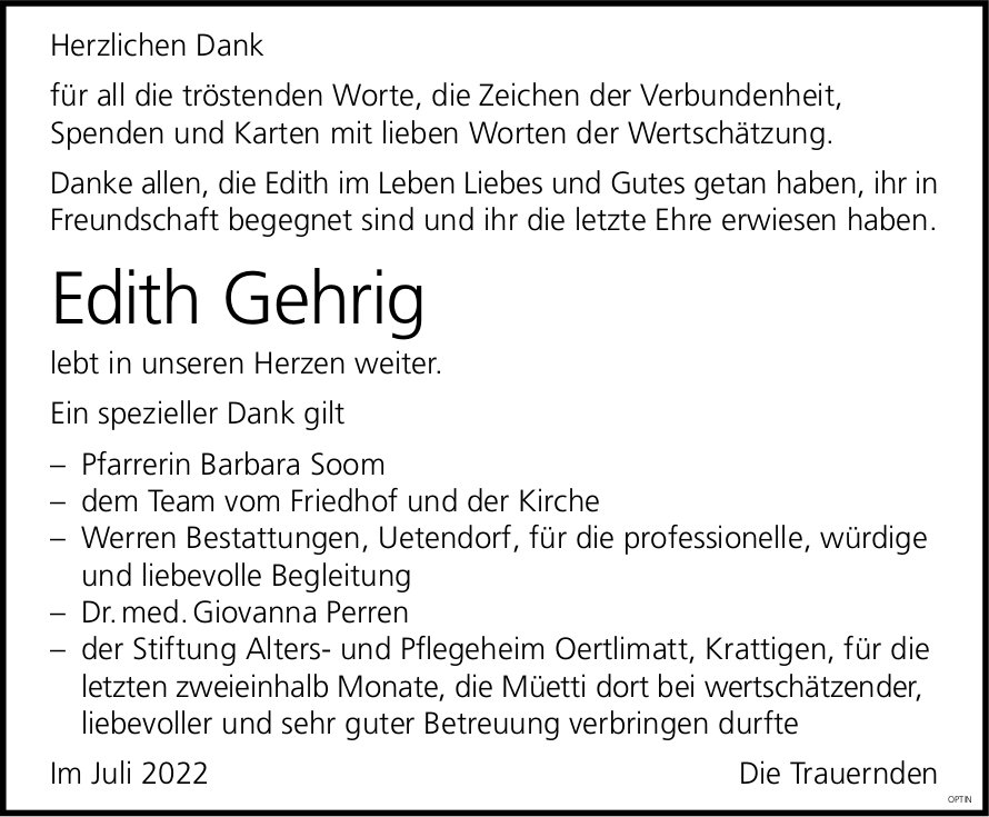 Edith Gehrig, im Juli 2022 / DS