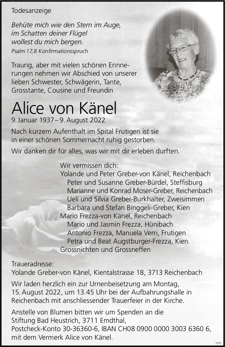 Alice von Känel, August 2022 / TA