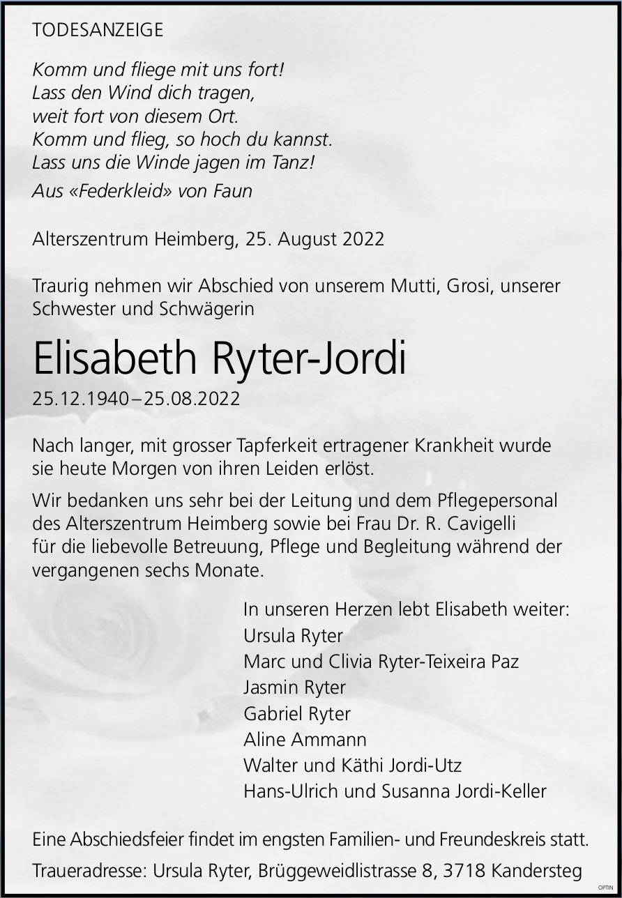 Elisabeth Ryter-Jordi, August 2022 / TA