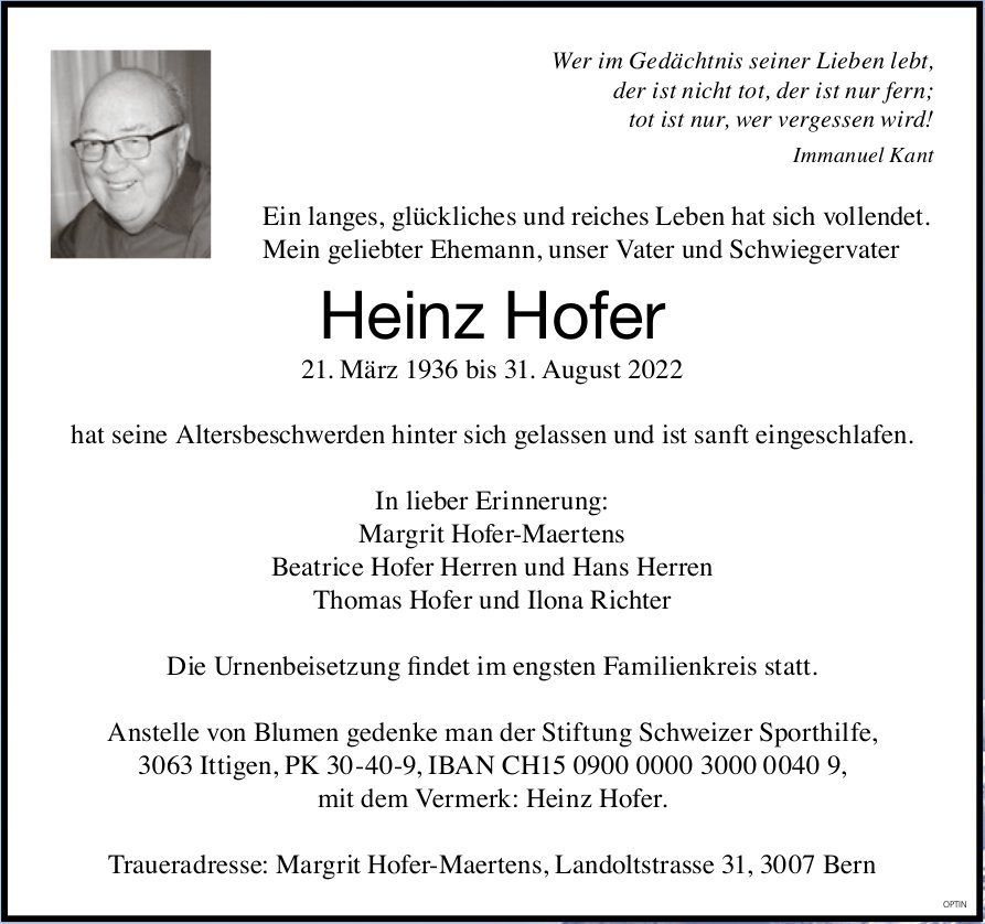 Heinz Hofer, August 2022 / TA