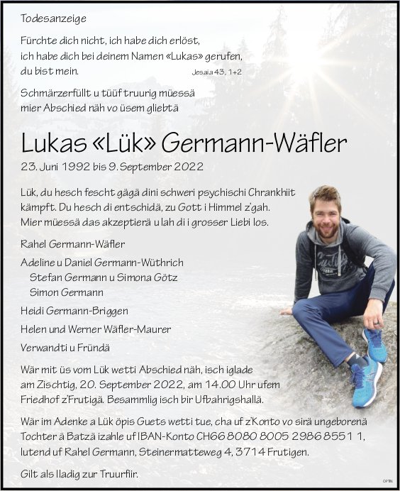 Lukas «Lük» Germann-Wäfler, September 2022 / TA