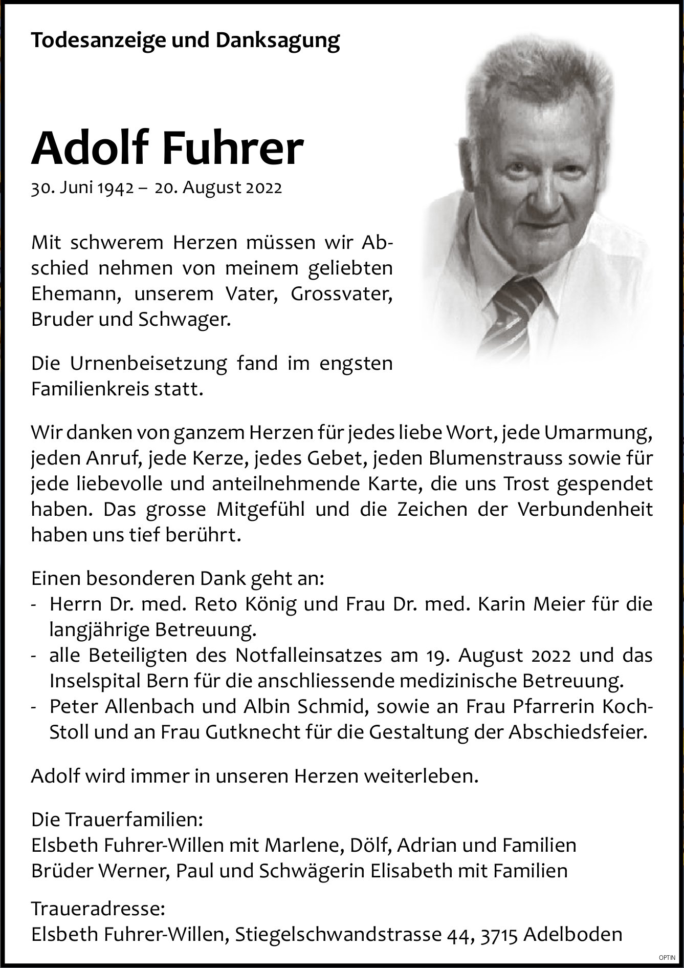 Adolf Fuhrer, August 2022 / TA + DS