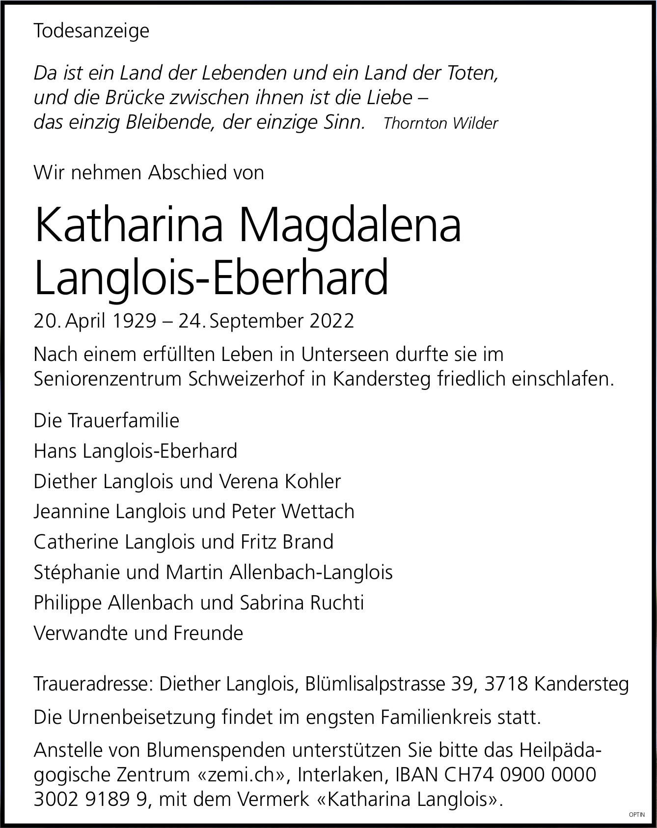 Katharina Magdalena Langlois-Eberhard, September 2022 / TA